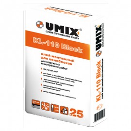 Клей монтажный для газосиликатных блоков UMIX KL-110 Block